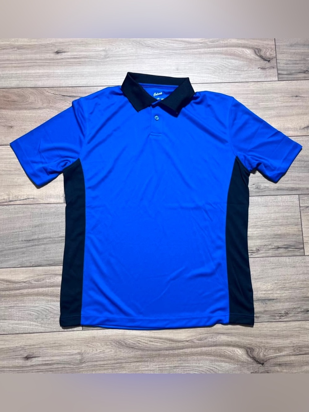 Culvers Mens Employee Uniform Short Sleeve Polo Shirt Size Medium Blue & Black